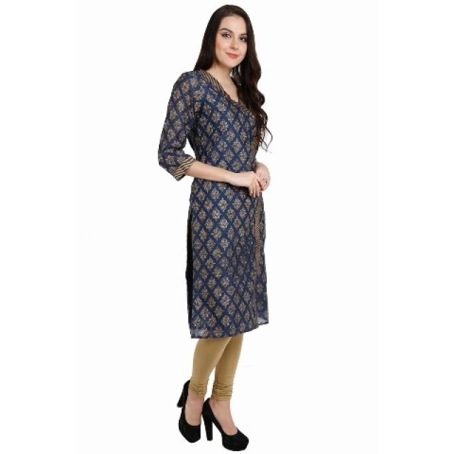 Designer Kurti Online- Get Latest Navy Blue Kurthi Design at Shoppyzip