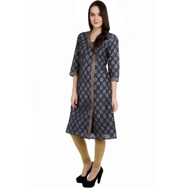 Designer Kurti Online- Get Latest Navy Blue Kurthi Design at Shoppyzip