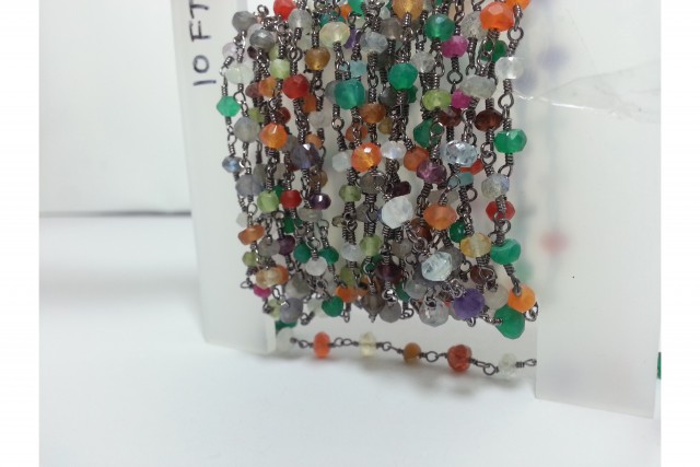 Mix Gemstone Faceted Rondelle Beads Rosary Chain | Handmade Rosary Chain | Gemstone Beads...