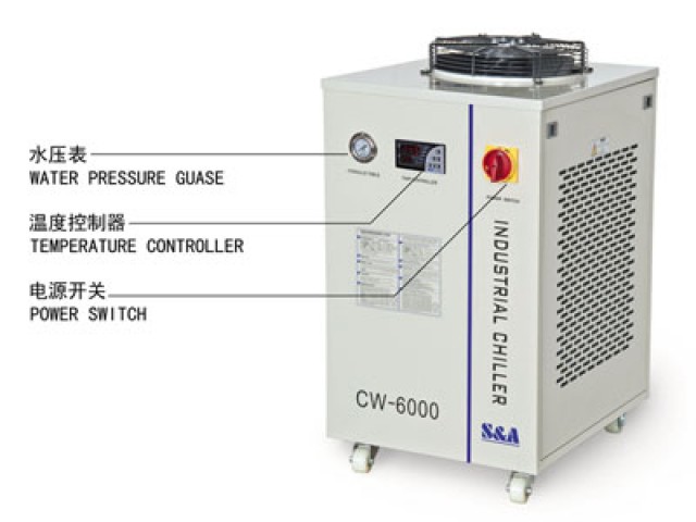 S&A water chiller CW-6000 with 3KW cooling capacity and environmental refrigerant