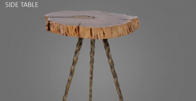 Stylish Molten Wood End Table at Aglow Exports Inc.