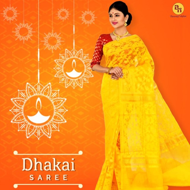 Buy best quality Dhakai sarees online from Banarasi Niketan