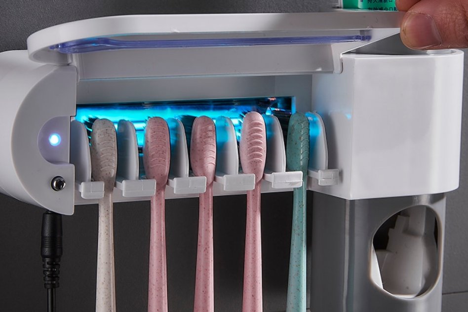 Toothbrush Holder With UV Sterilizer