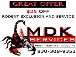 Mdk $25 off Rodent Exclusion and Service